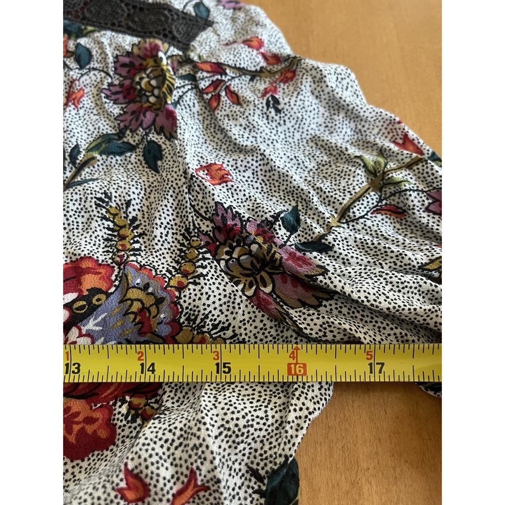 Maeve Anthropologie Blouse Flowy Top Boho Floral Lace Accents Size 2 Women's - Picture 7 of 9